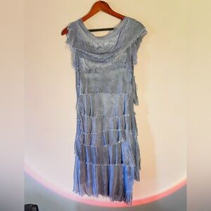 Tempo Paris Soft Blue ruffle dress